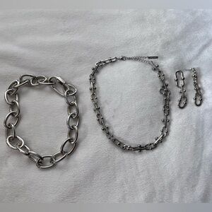 Garage Necklace and Dynamite Necklace with Earrings Chain Link